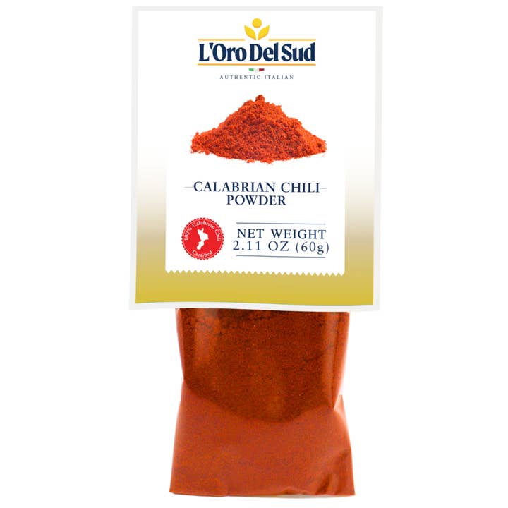 L'Oro Del Sud,Calabrian Chili Powder, 2.11 oz (60 g), Hot Chili Pepper Podwer for wholesale by Wholesale Italian Food