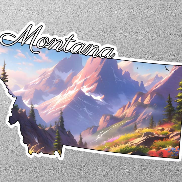 Montana Map State Sticker for wholesale by GraffMerch.com