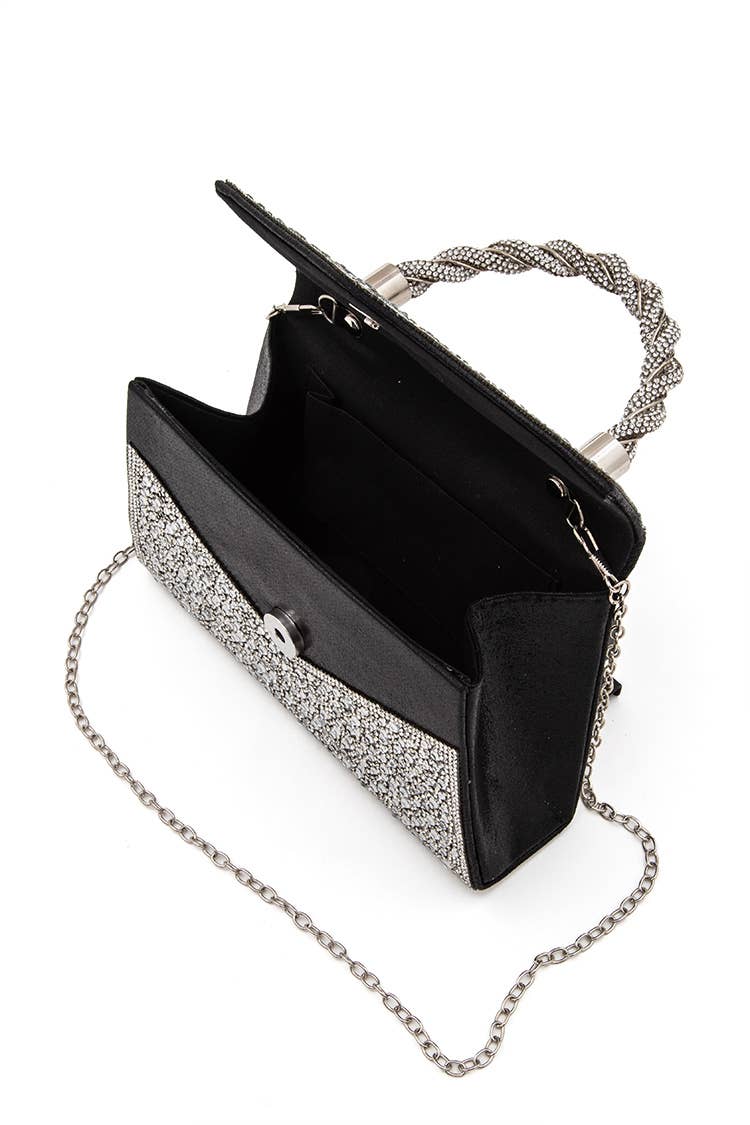 Artini Accessories - Wholesale Clutch Bag - Women's - Statement Rhinestone Top Handle Clutch Bag5