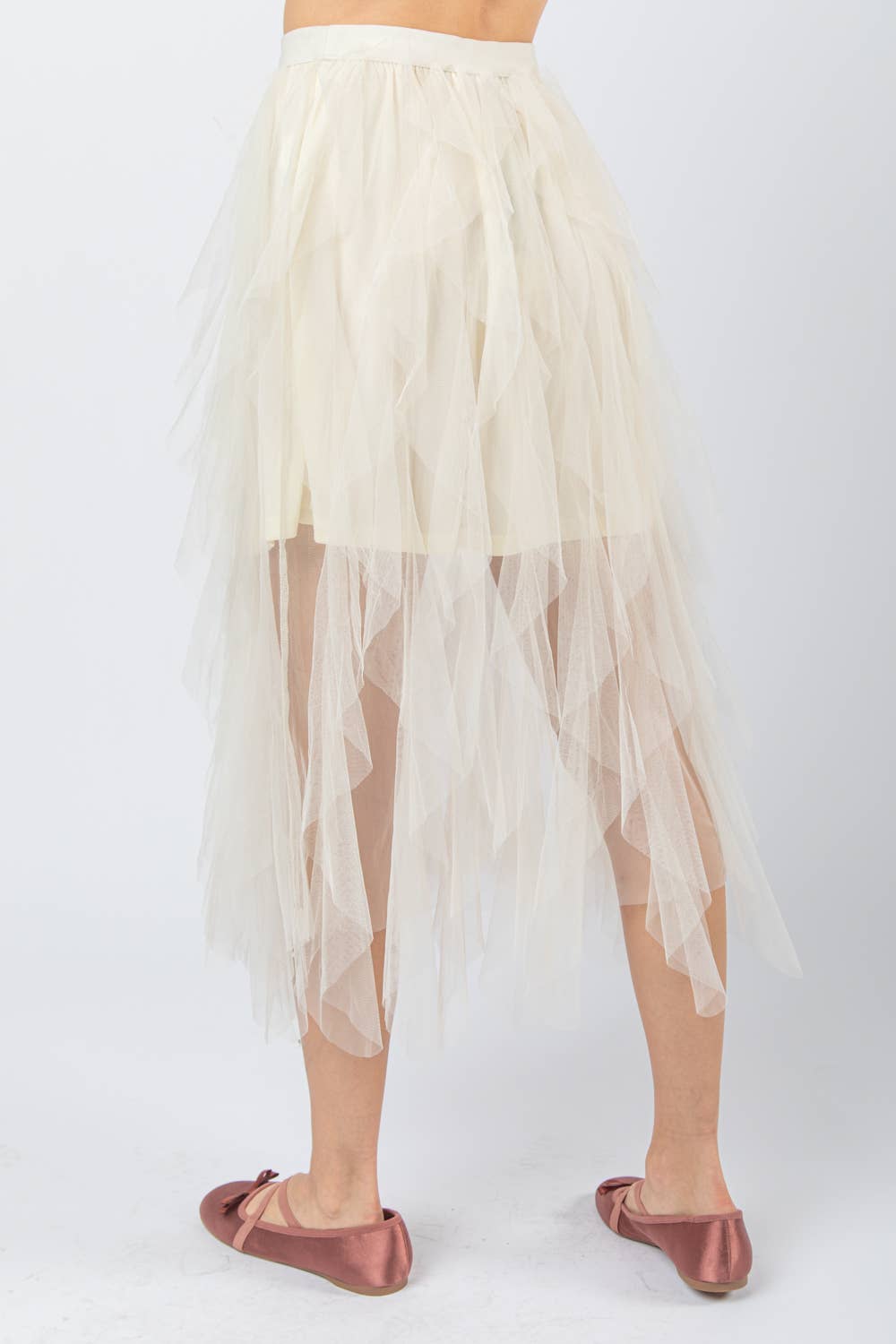 VERY J - Wholesale Rok - Dames - VERY J Barbie gelaagde tule midi-rok met waterval en elastische taille12