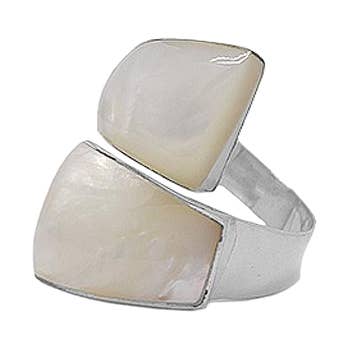 Sterling Silver Trapezoid Mother of Pearl Ring for wholesale by SITA