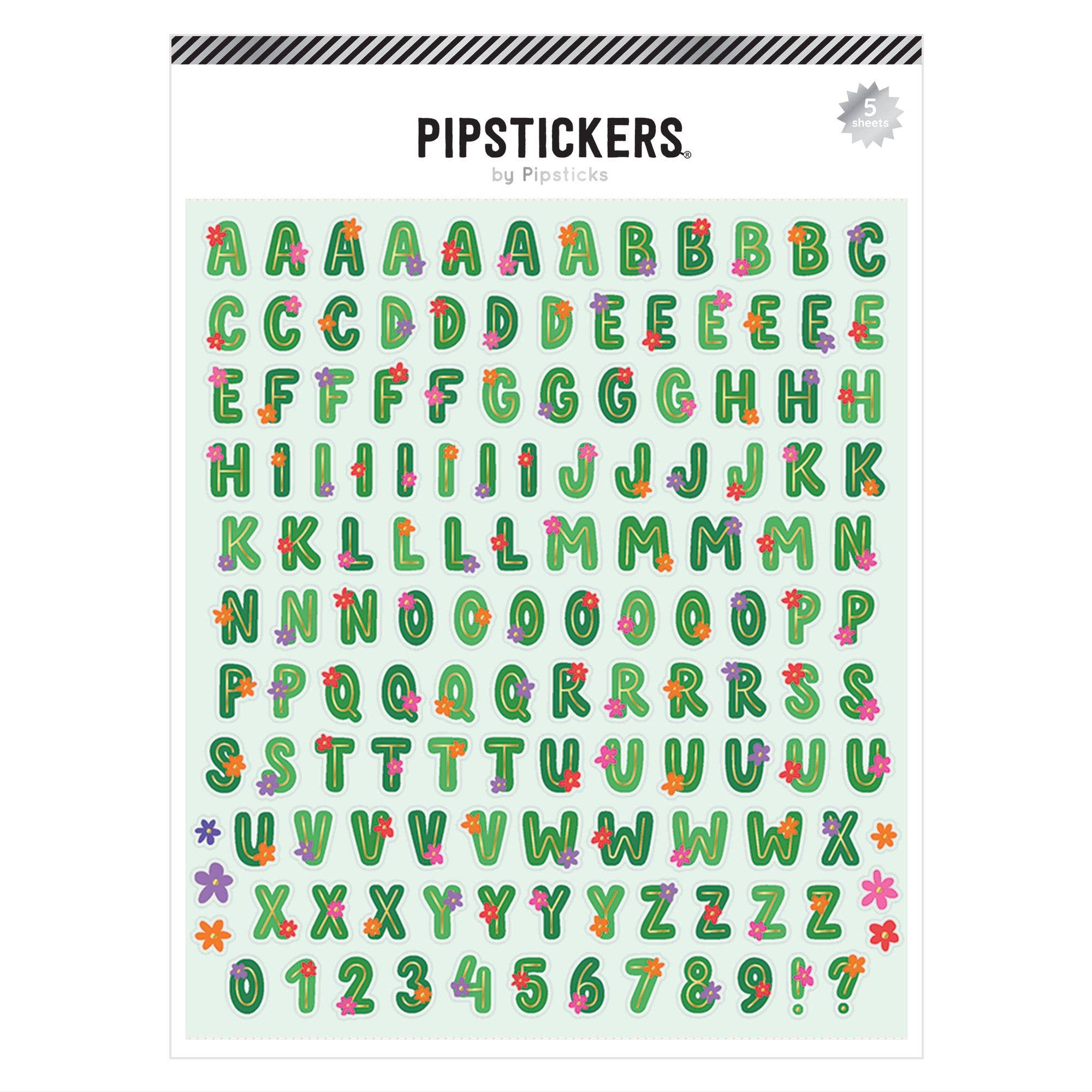 Pipsticks - Wholesale Sticker - Floral Font Frenzy Big Alphabet (5ct)0