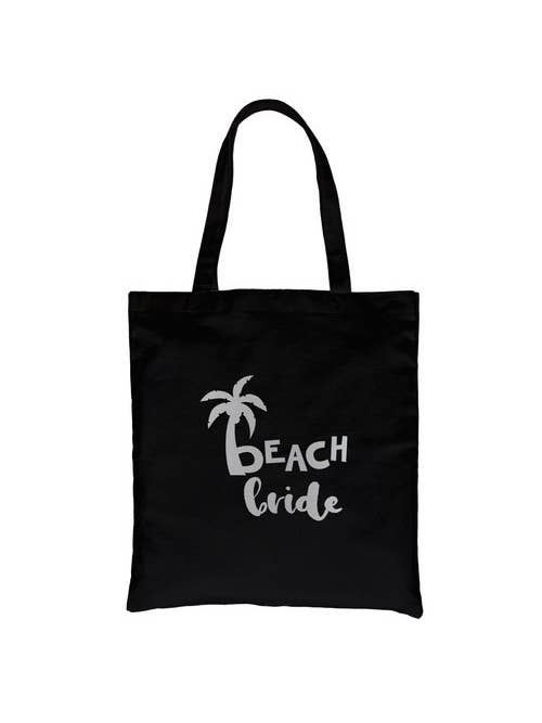 Beach Bride Sac en toile en vinyle argenté palmier pour la vente par 365 In Love