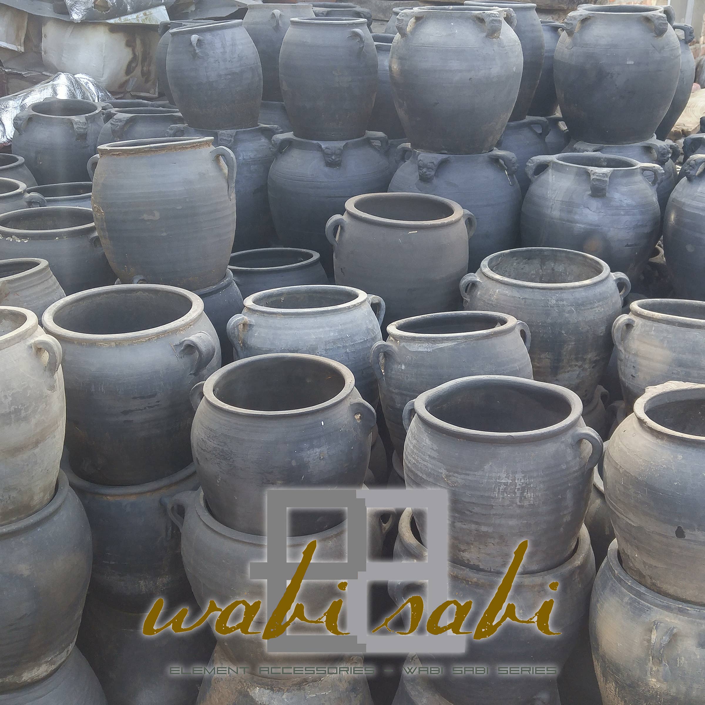 Element Accessories USA - Vente Pot - pots vintage en argile gris mat, poterie intérieure rustique, urnes3