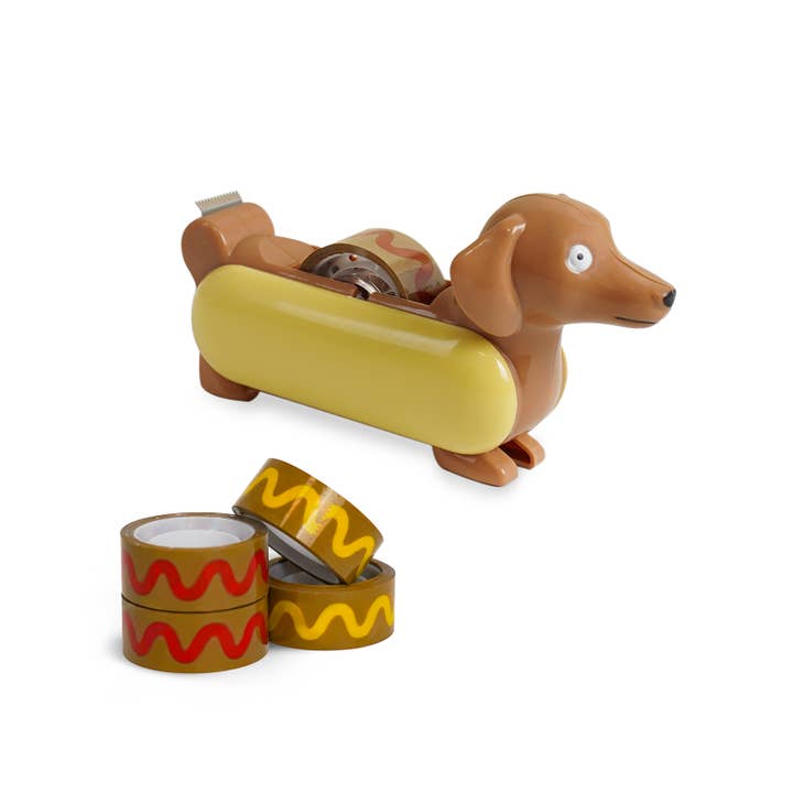 Yobro - Wholesale Tape Dispenser - Hotdog OfficeAccessory Dachshund Tape Dispenser with 4 Tapes