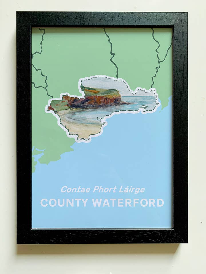 Impressão de Arte do Condado de Waterford A4 | Dunmore East por atacado de Clemence Prosen Art & Design