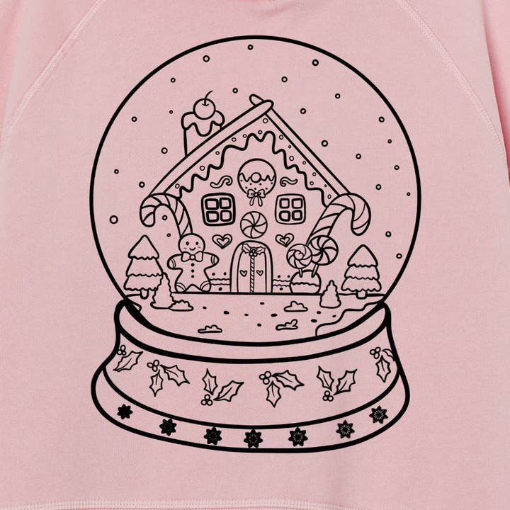 (shirt not included) - 8" Snow globe in Black- Screen print Transfer for wholesale by TEELUX