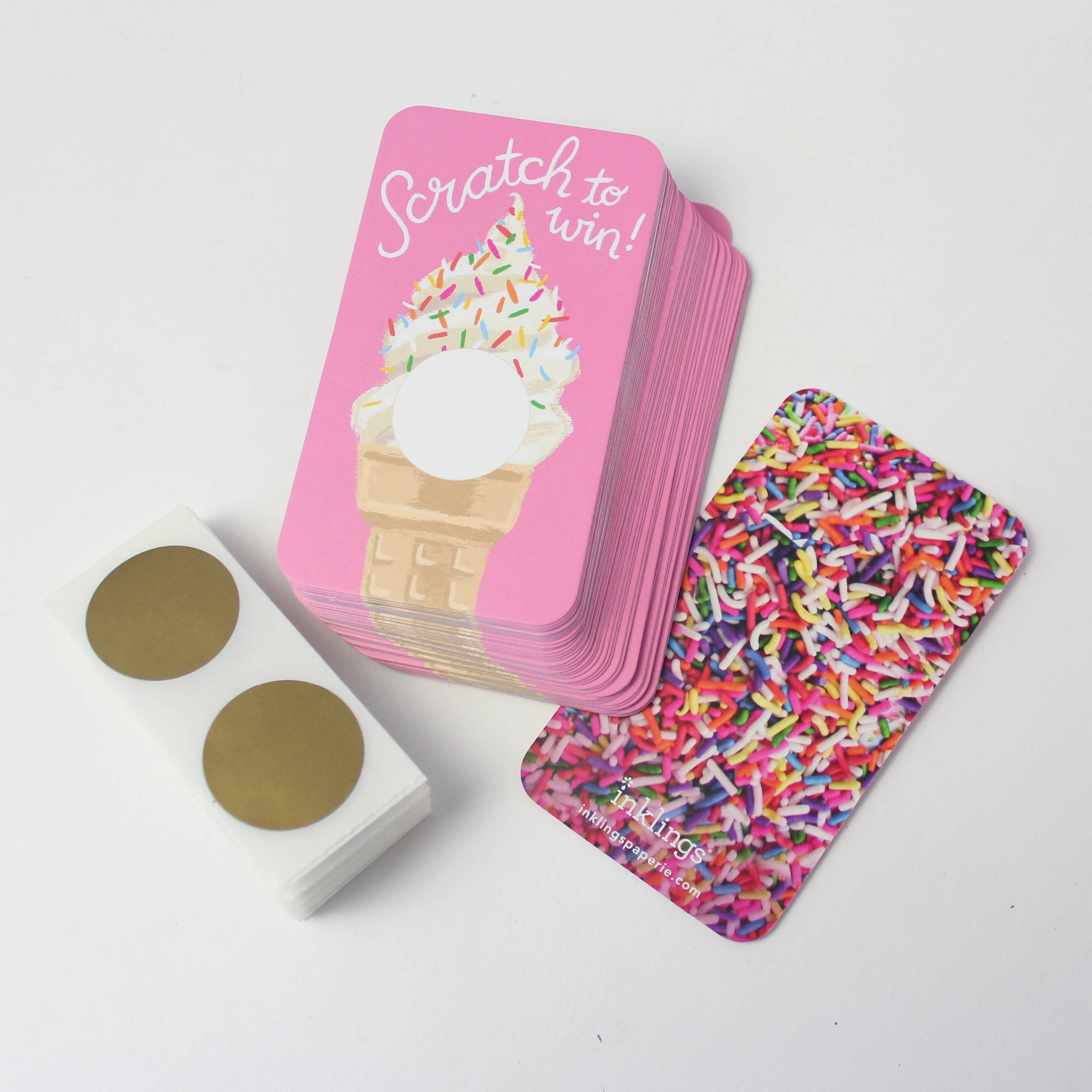 Inklings Paperie - Vente Assortiments de papeterie/cartes - 100 Cartes à gratter clients - Glace4
