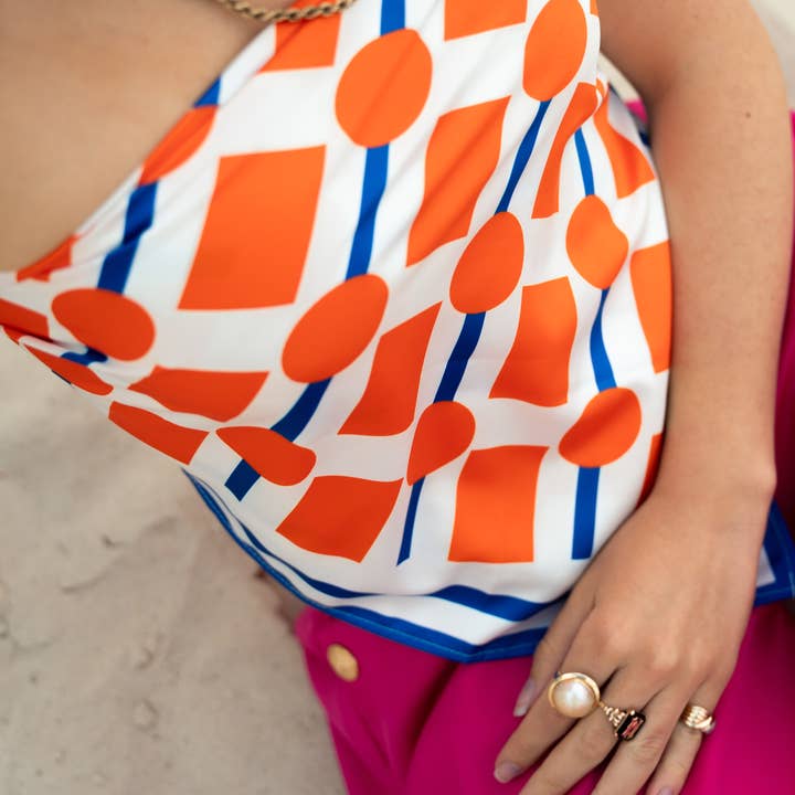 Aaliyah Makoni - Wholesale Sjaal - Dames - Satijnen sjaal Blue Oasis1