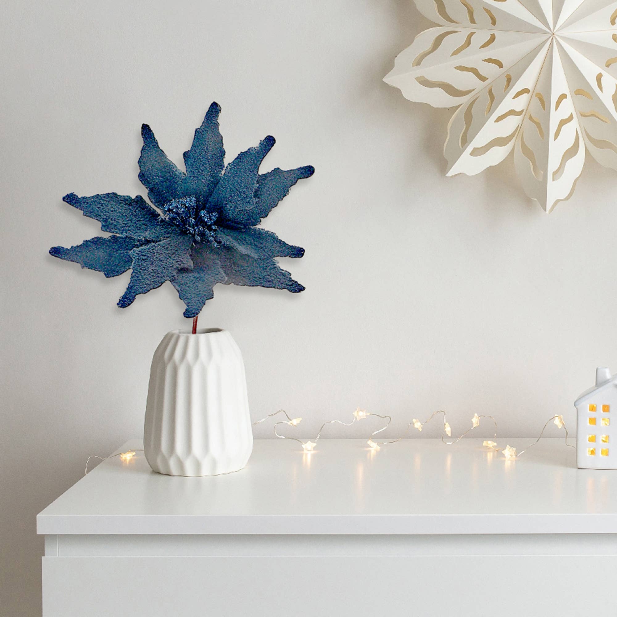 IH Casa Decor - Wholesale Artificial flowers - SHERPA POINSETTIA PICK (GREY)1