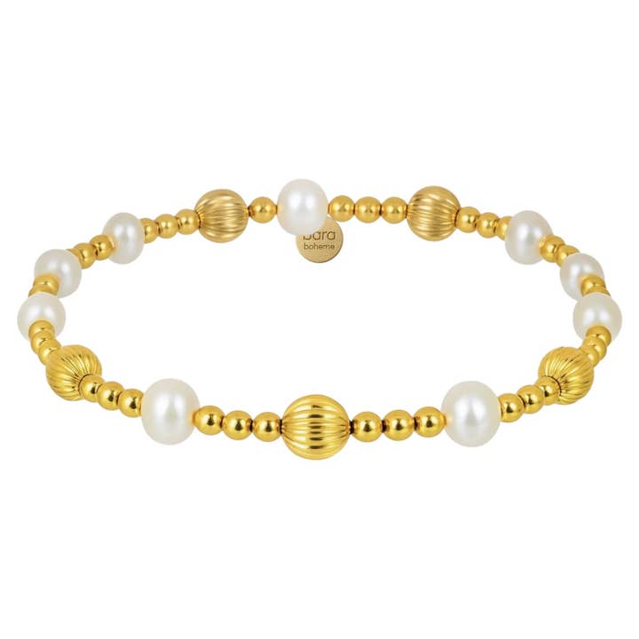 Diana | Gold Filled Beaded Bracelet with Pearls for wholesale by bara boheme