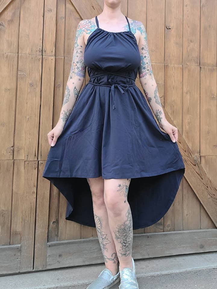 High Low Dress - Navy for wholesale by PEZZO Apparel