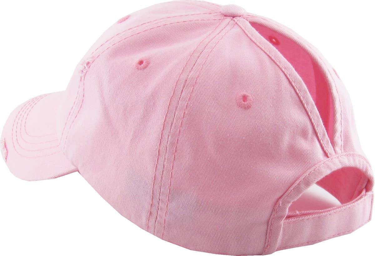 KBETHOS - Wholesale Ponytail Cap - Women's - Ponytail Washed Distressed Cotton Cap118
