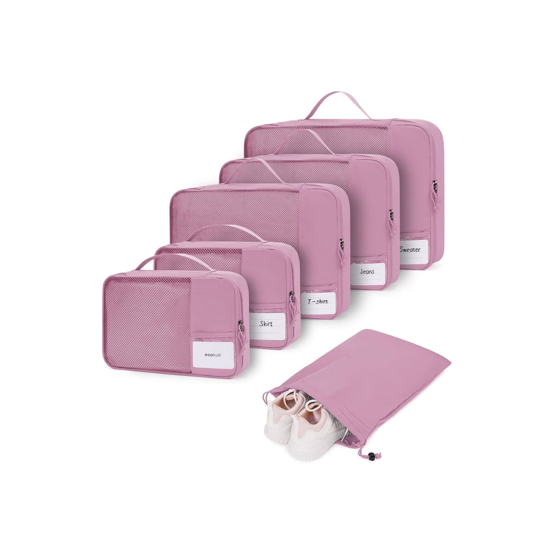 wandf – Engroshandel Pakkeemballage – 6 stk. kuffertorganisatorposer med mærke til rejsetilbehør10