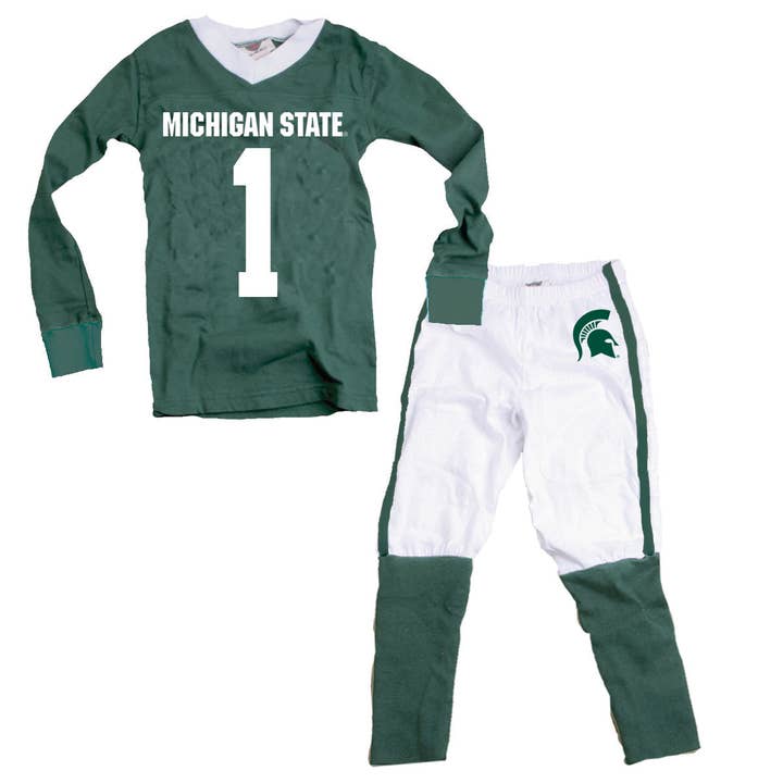 As Shown Wes & Willy Michigan State Spartans #1 Football Pajamas for wholesale on Faire