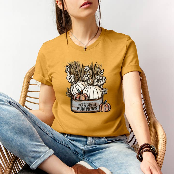 Trendy Tee Co. - Wholesale T-Shirt (Graphic) - Unisex - Farm Fresh Pumpkins Tee5
