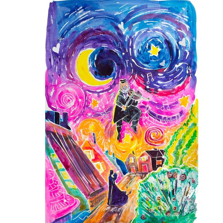 600_Fiddler Magic Jewish Wedding card for wholesale by Another Creation by Michele Pulver, LLC