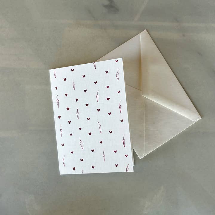 Chiles Rojos + Tarjeta de Corazones "AMOR", A1 para venta al por mayor de Red Chile Design Co