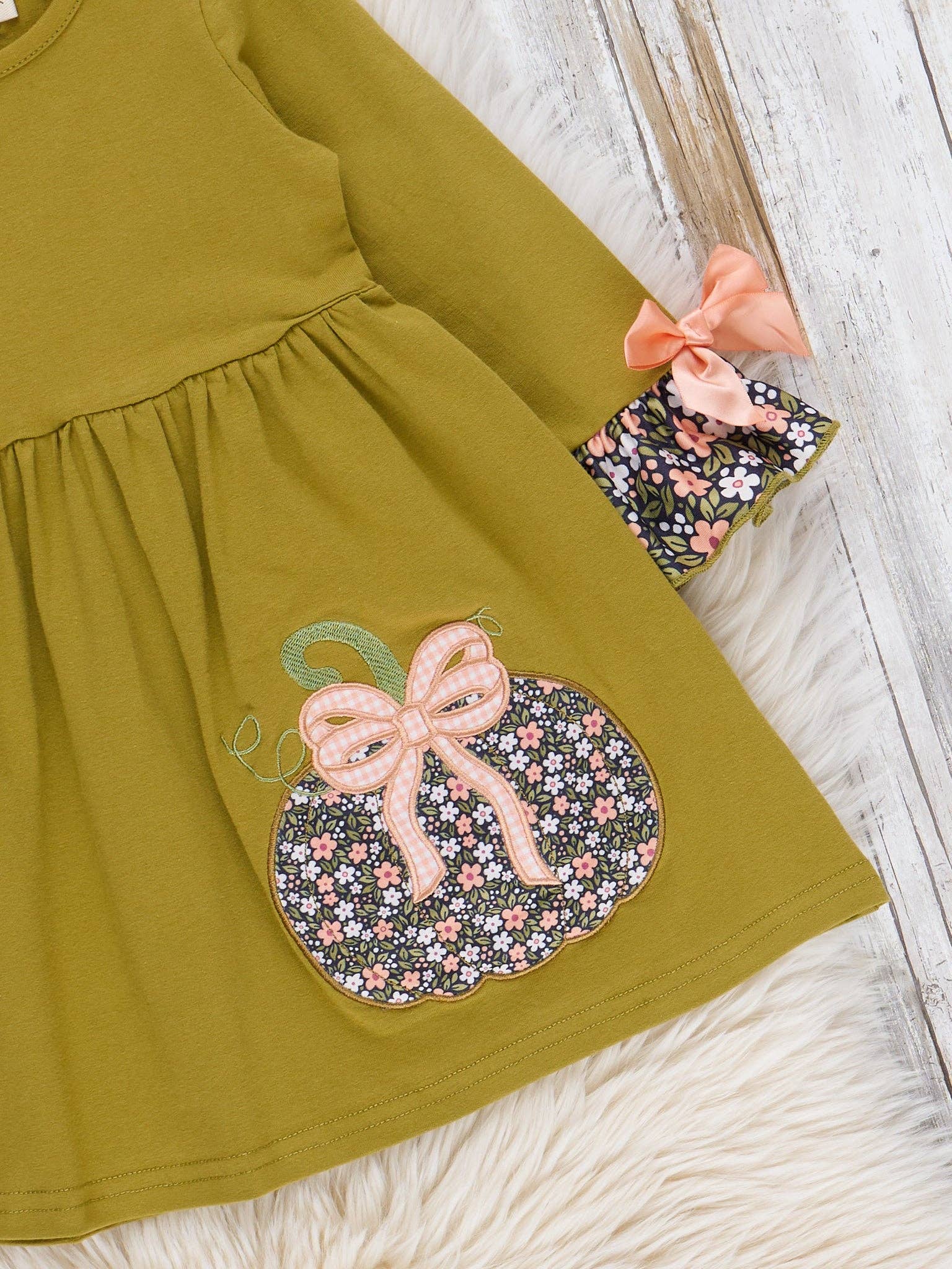 Marie Nicole Clothing - Wholesale Dress - Kids - Bow & Blossom Harvest Embroidered Dress1