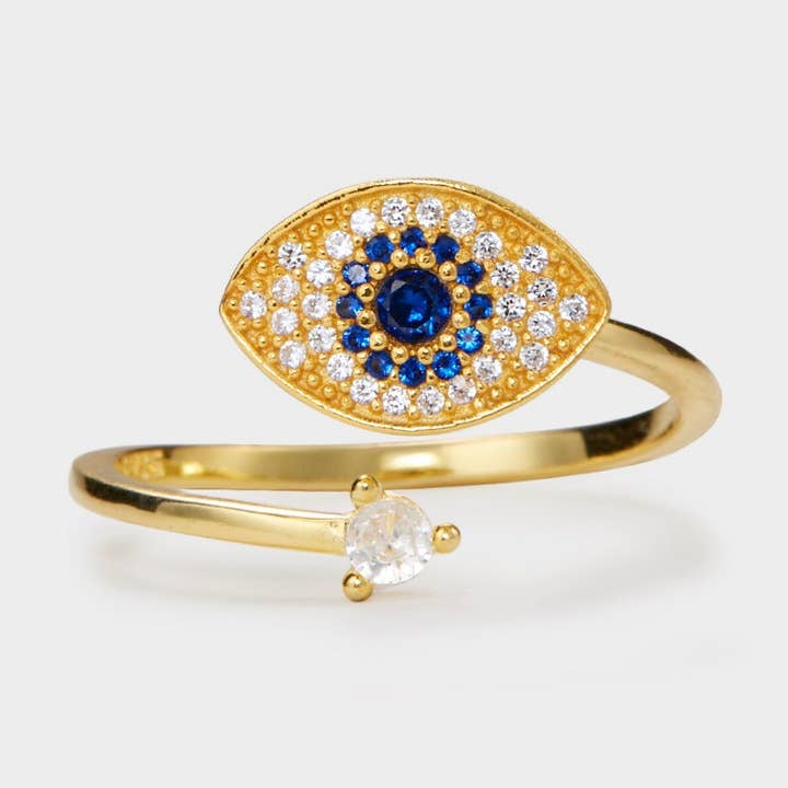 Evil Eye Anxiety Fidget Spinner Ring in 925 Sterling Silver for wholesale by Perimade & Co. LLC