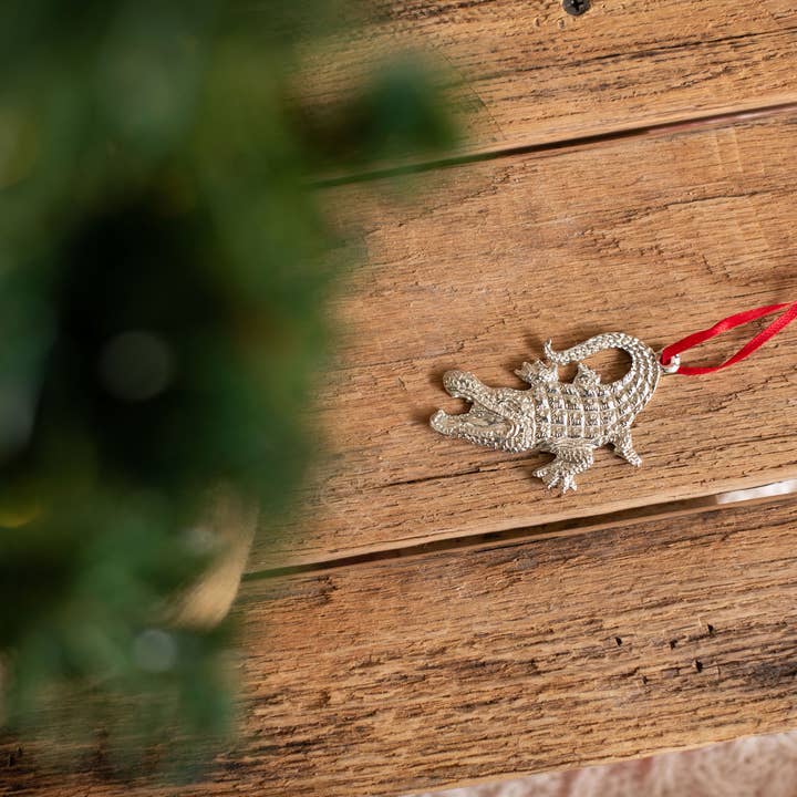 House of Morgan Pewter - Wholesale Ornament - Handmade Alligator Swamp Gator7