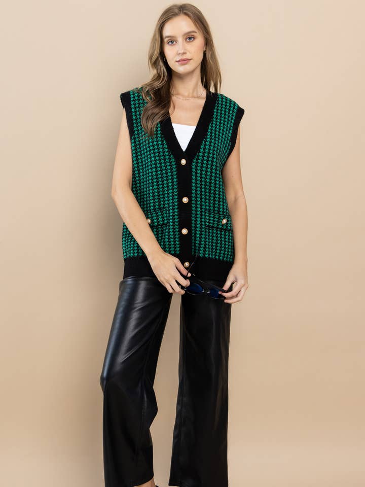 Houndtooth Sweater Vest for wholesale by AIBLEE