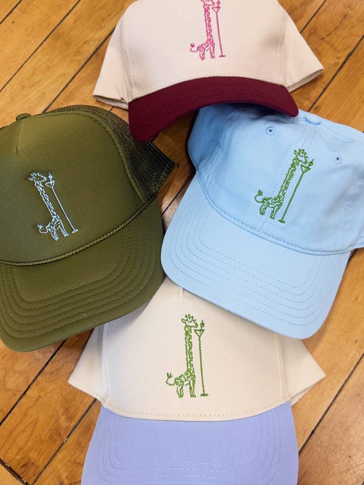 Tall + Strong Giraffe Embroidered Hat for wholesale by La Fête Goods