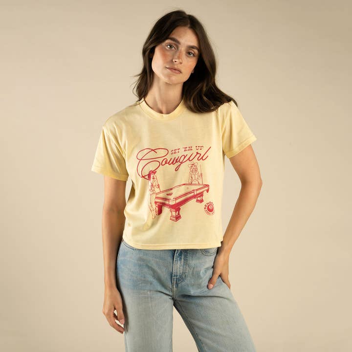 Camiseta Boxy "Set 'Em Up" por atacado de Sendero Provisions Company