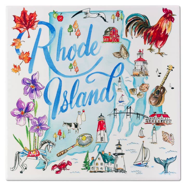 RI State Collection 8 ”Keramisk Grytunderlägg Rhode Island Rosanne för wholesale av Boston International