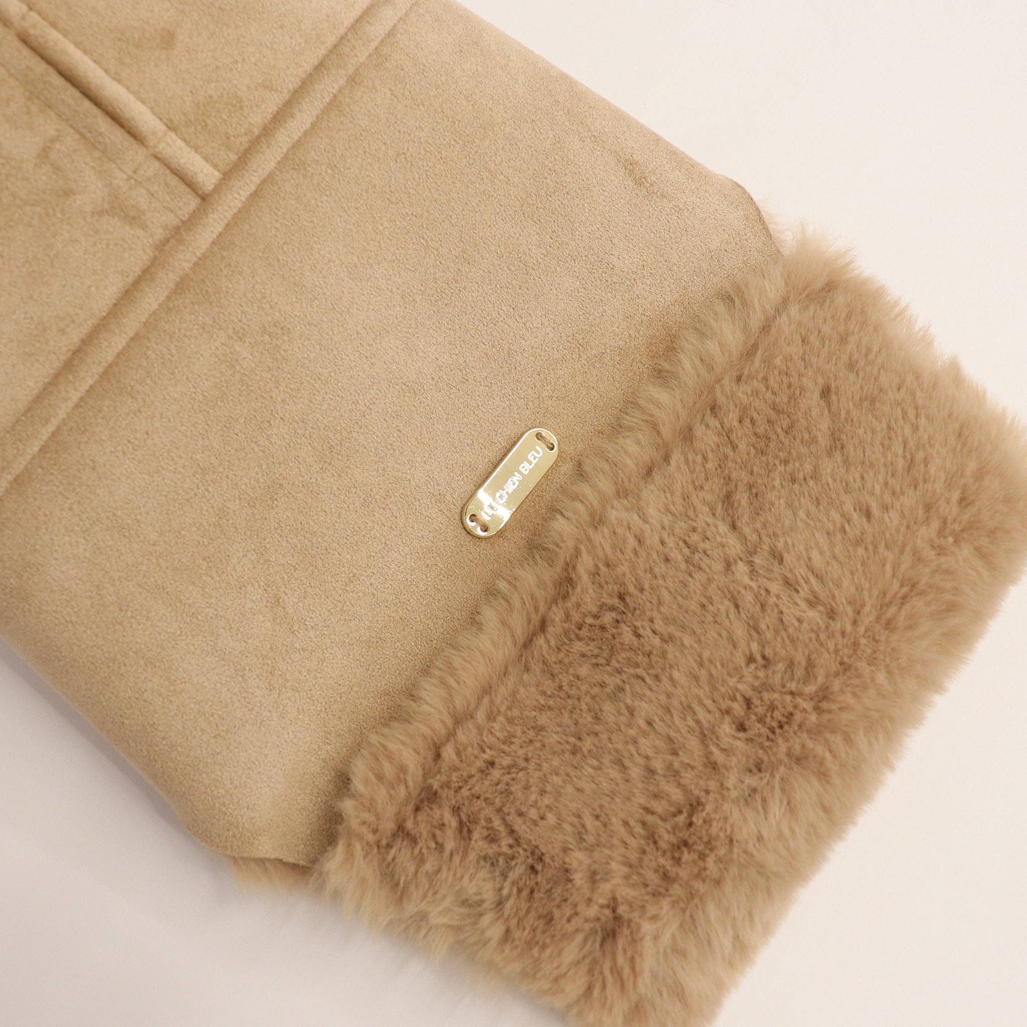 Faux Lambskin Coat - Gold for wholesale on Faire2