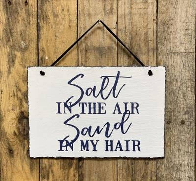 DNS Designs – wholesale Sign – Salt In The Air Slate Hanger0