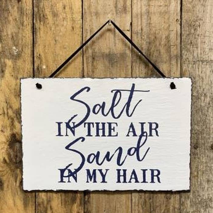 DNS Designs – wholesale Sign – Salt In The Air Slate Hanger0