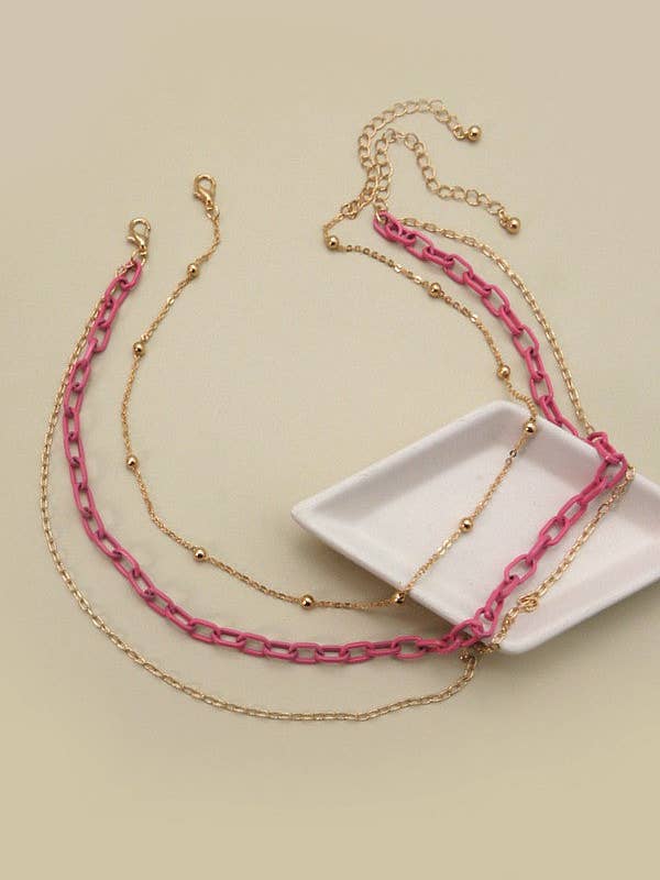 COLLAR MULTICAPA CON CADENA DE COLORES | 25N464 para venta al por mayor de JOSSLYN by wall to wall