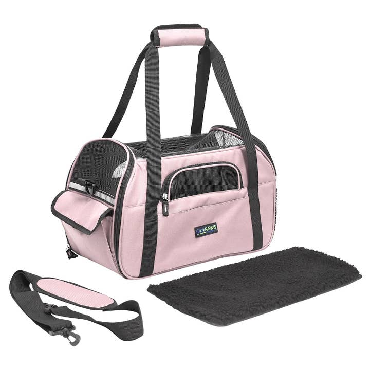 Jespet - Wholesale Pet Carrier - Cat/Dog - GOOPAWS Soft Sided Small Dog Carriers Comfort for Travel, Pink, 17"