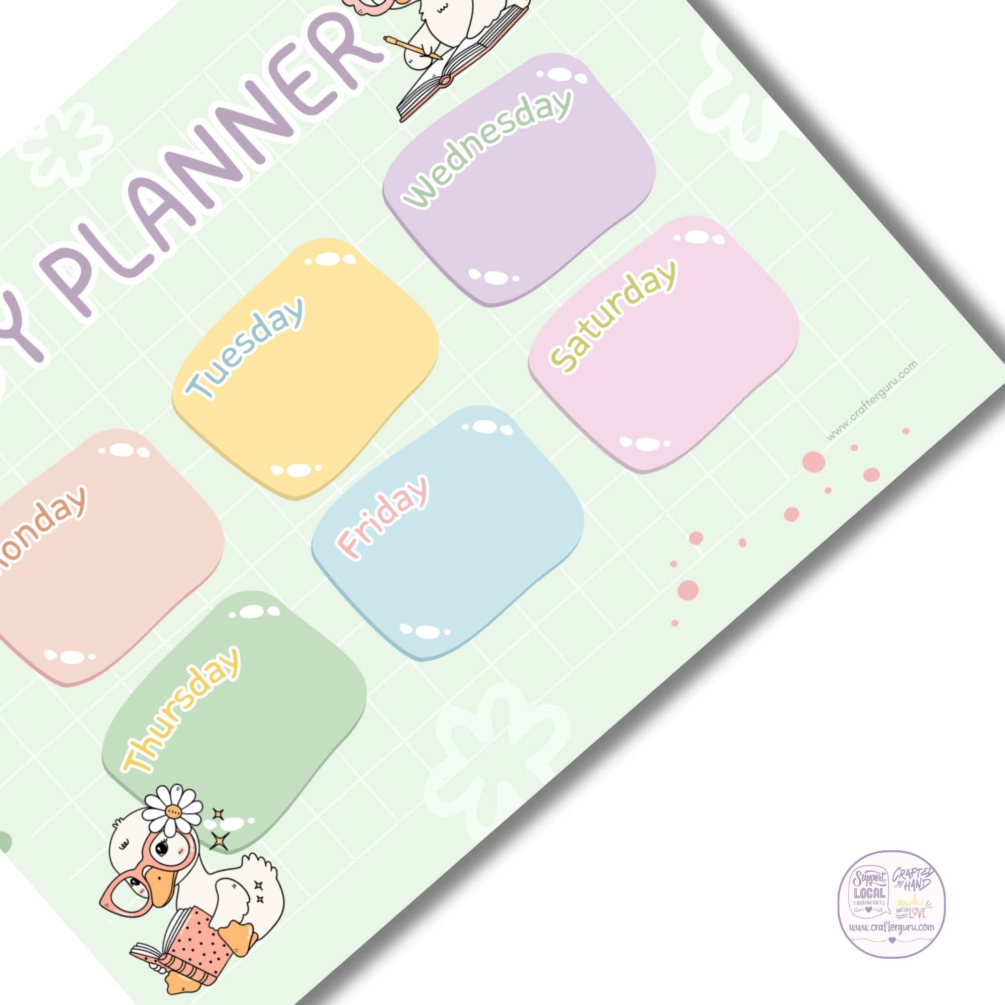 Crafter Guru Shop - Wholesale Planner - Kawaii Duck Weekly Study Planner2