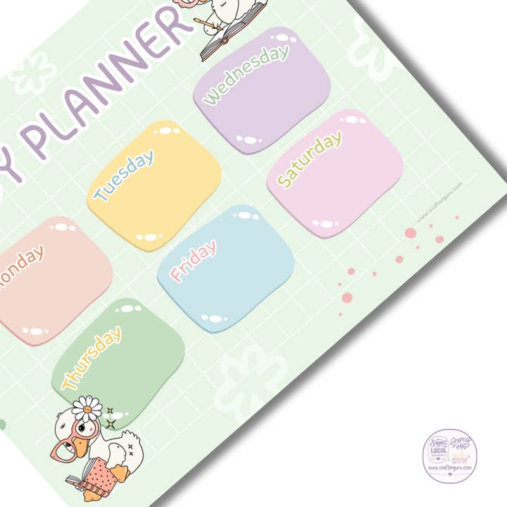 Crafter Guru Shop - Wholesale Planner - Kawaii Duck Weekly Study Planner2