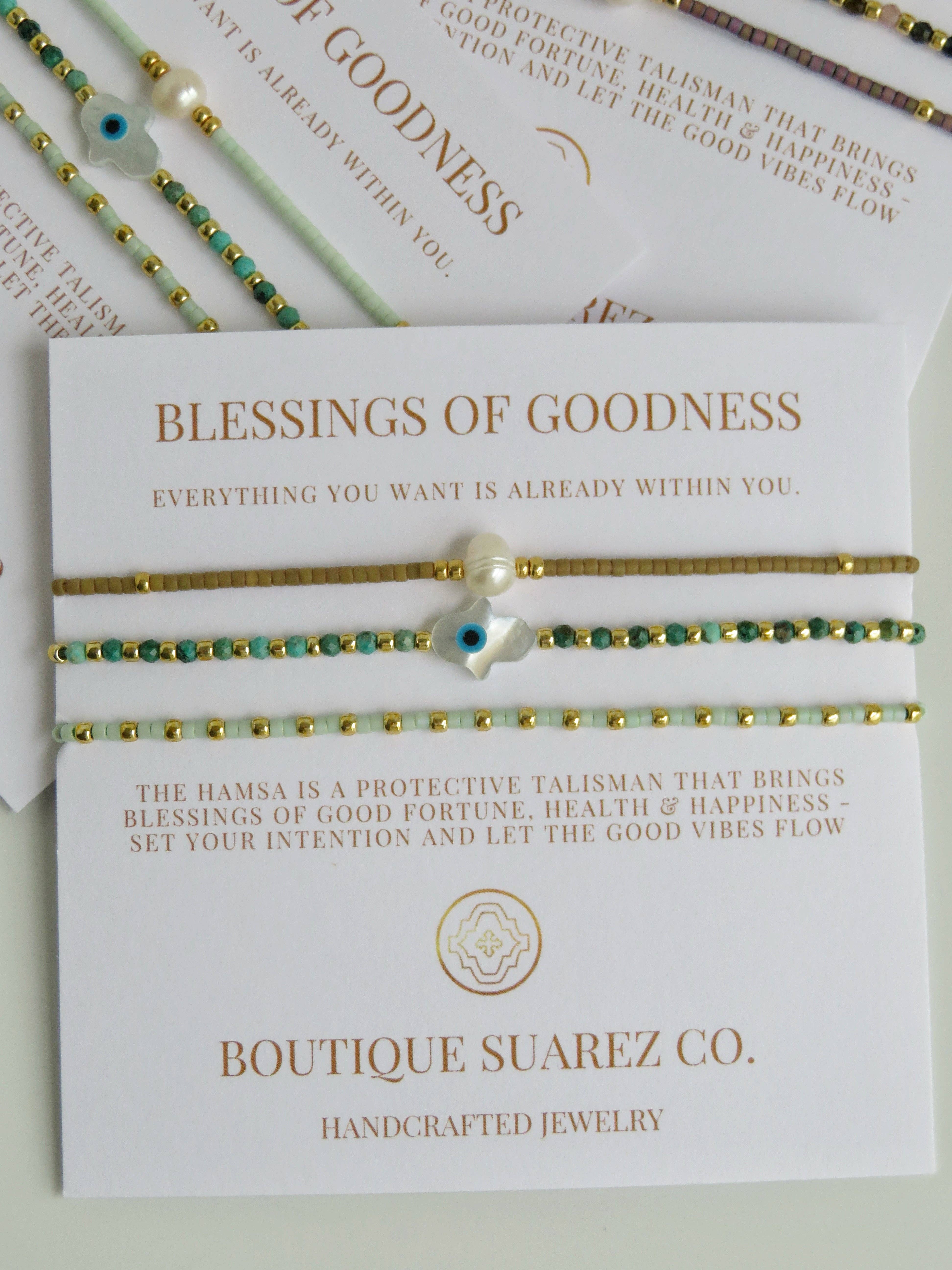 Boutique Suarez Co. - Wholesale Jewelry Set - Peace & Protection - Pearl Bracelet Stacks14