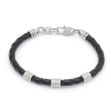 H2on Pulsera italiana con bandas negra para venta al por mayor de Midhaven Ltd - Tribal Steel