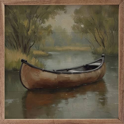 Kendrick Home - Wholesale Wood Wall Art - Old Canoe On Lake0