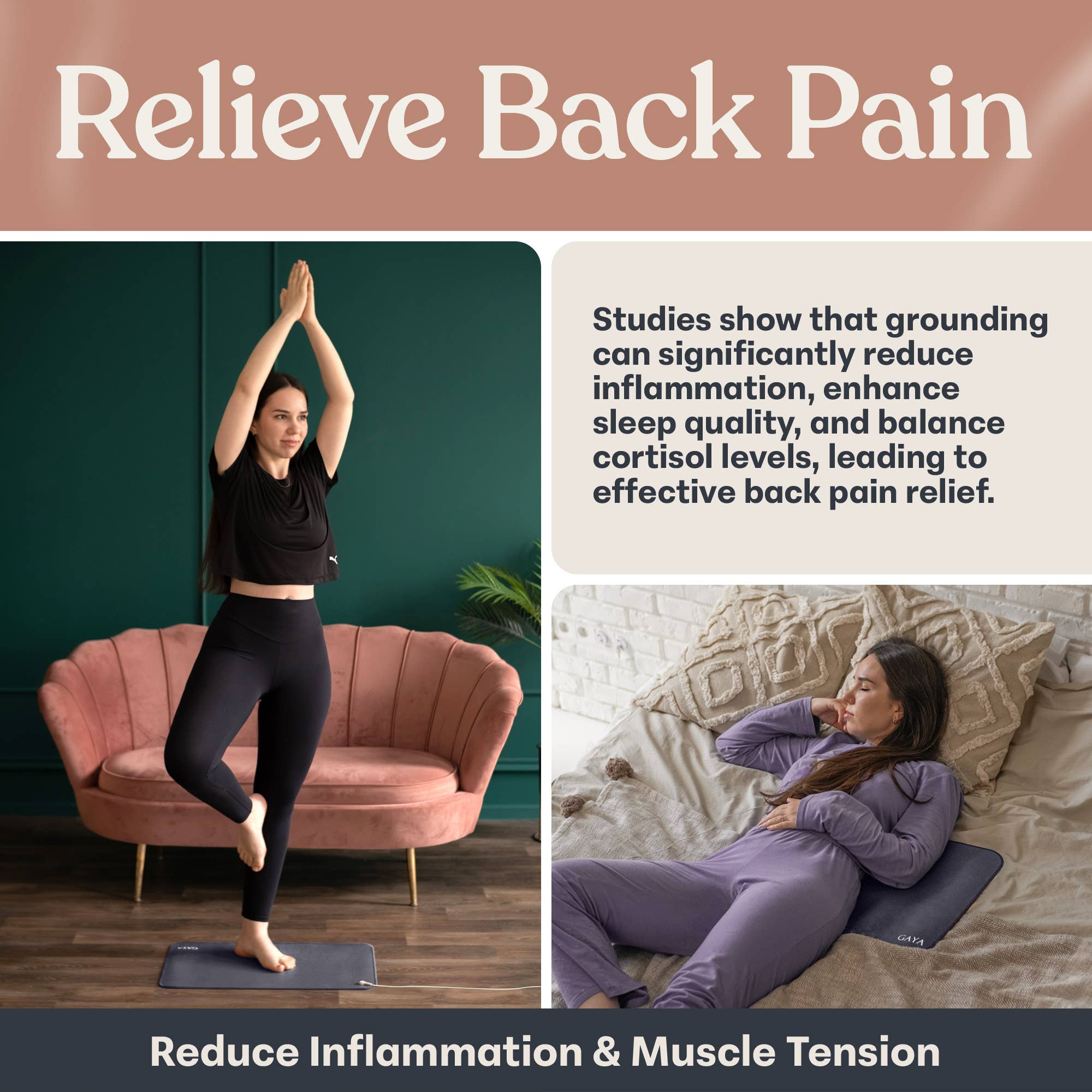 GAYA - Wholesale Yoga Mat - Grounding Mat - Improve Sleep & Reduce inflammation, Purple2