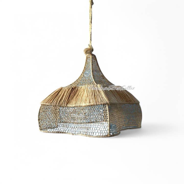 HandmadeBestSeller – wholesale Lampshade – Handmade Moroccan Raffia Pendant Light – Wicker Lampshade1
