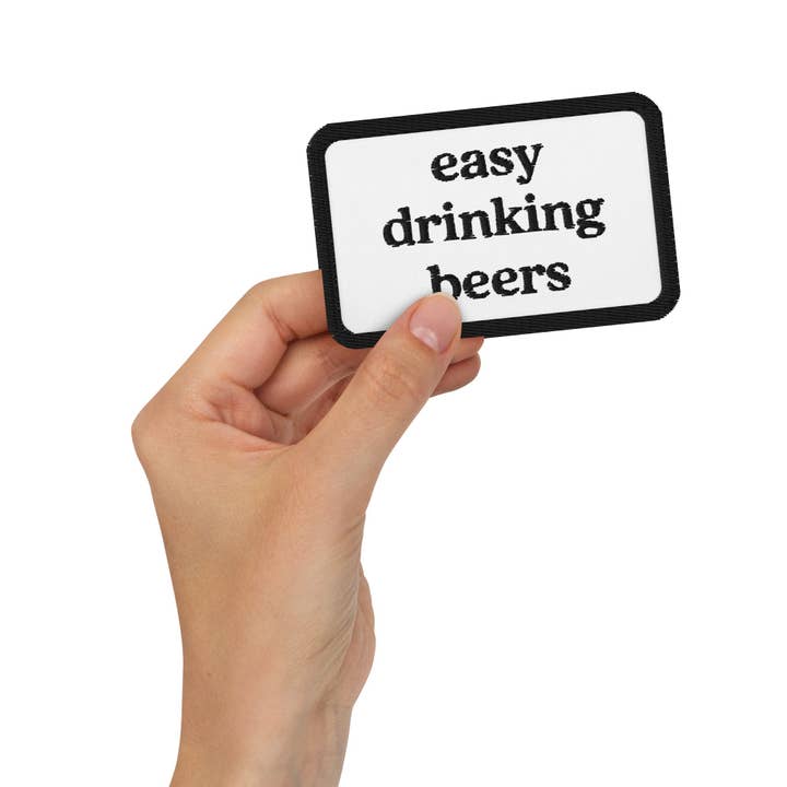 Embroidered patches 'easy drinking beers' for wholesale by McColls Brewery