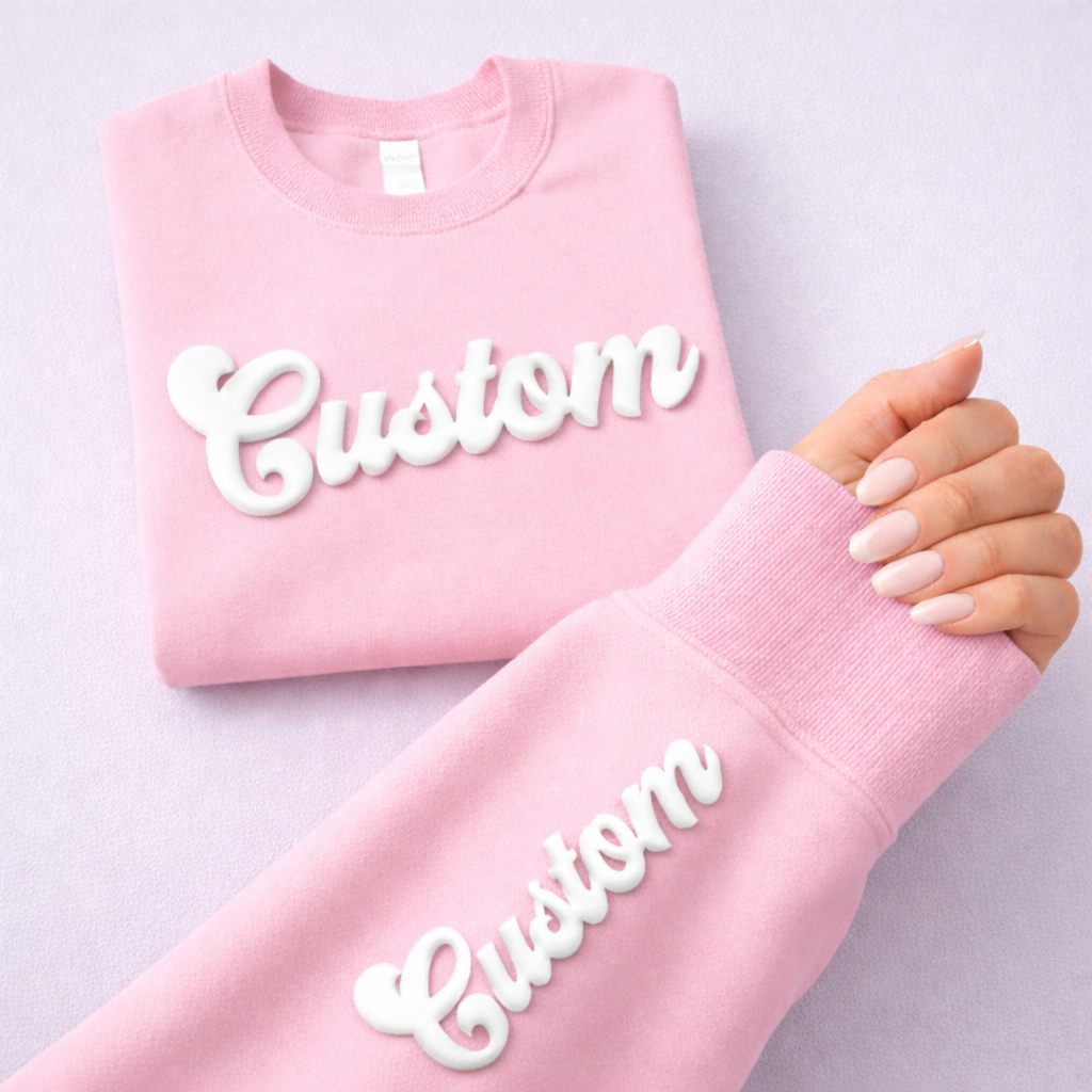 Nobullwoman Apparel - Wholesale Graphic Sweatshirt - Unisex - CUSTOM Wrist Sleeve & Front Puff Print Unisex Sweatshirt11