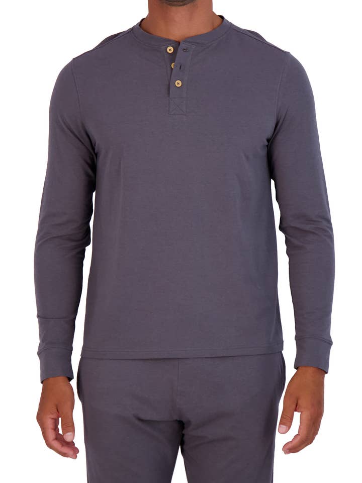 l/s henley-iron for wholesale by Wood Underwear