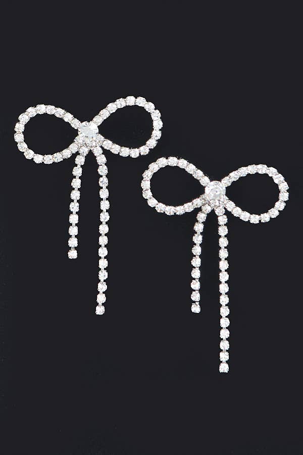 3AM BY H&D ACCESSORIES - Wholesale Dangle Earrings - Rhinestone Ribbon Earring2