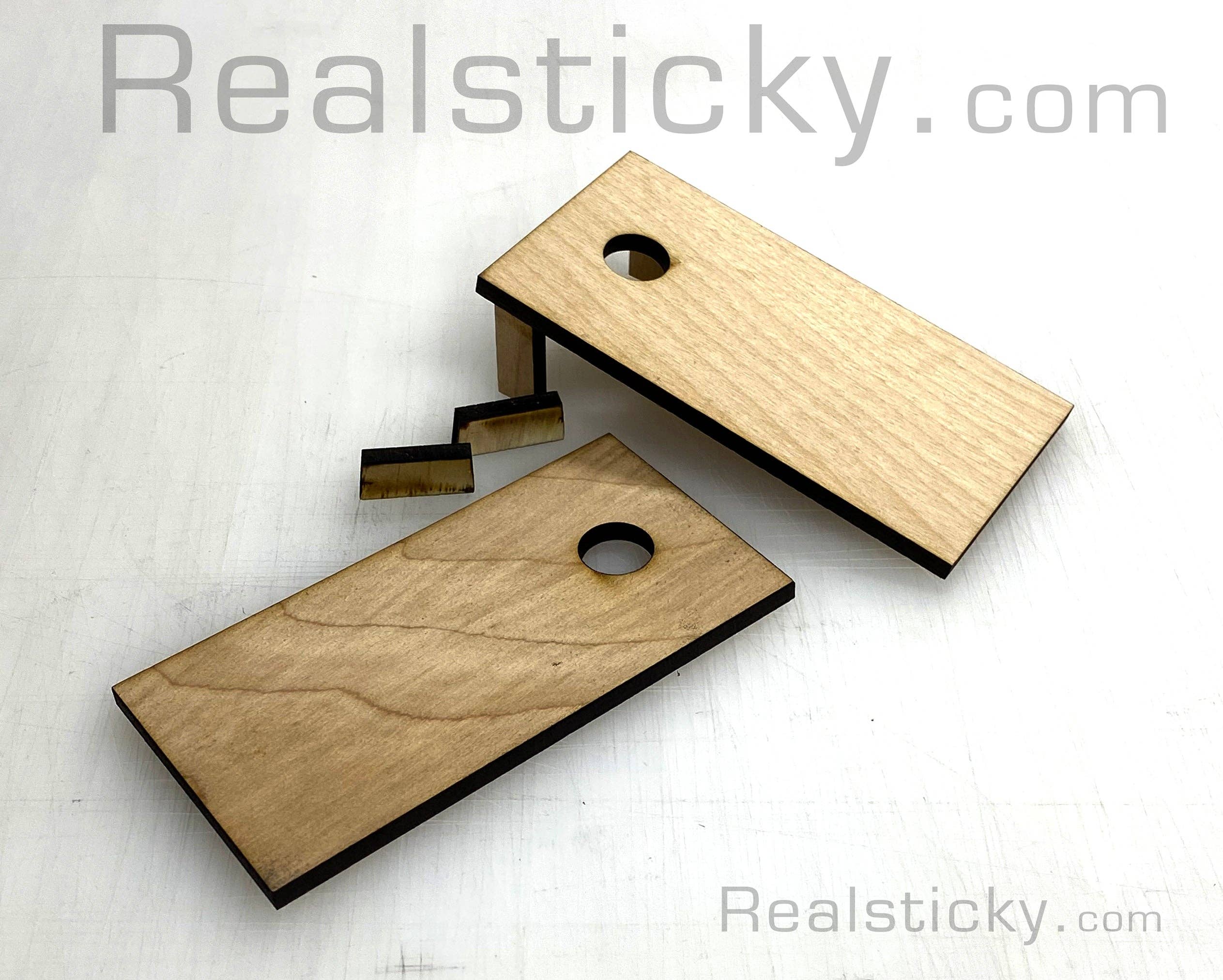 Real Sticky - Vente Jeux de cornhole - Planches de maïs en bois véritable à l'échelle 1/10e1