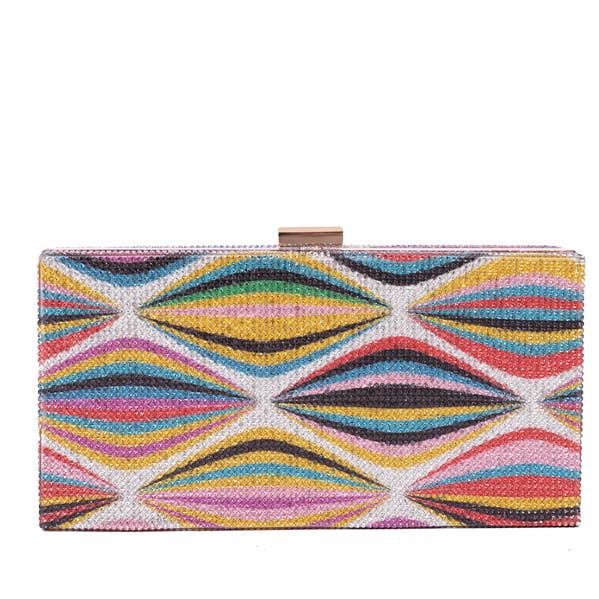 Ladies Hard Case Multi Color Clutch Bag Handbag for wholesale by Nima Accessories Inc
