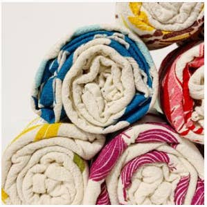 Dark Teal turquoise Fish Tribe Tea Towel for wholesale on Faire7