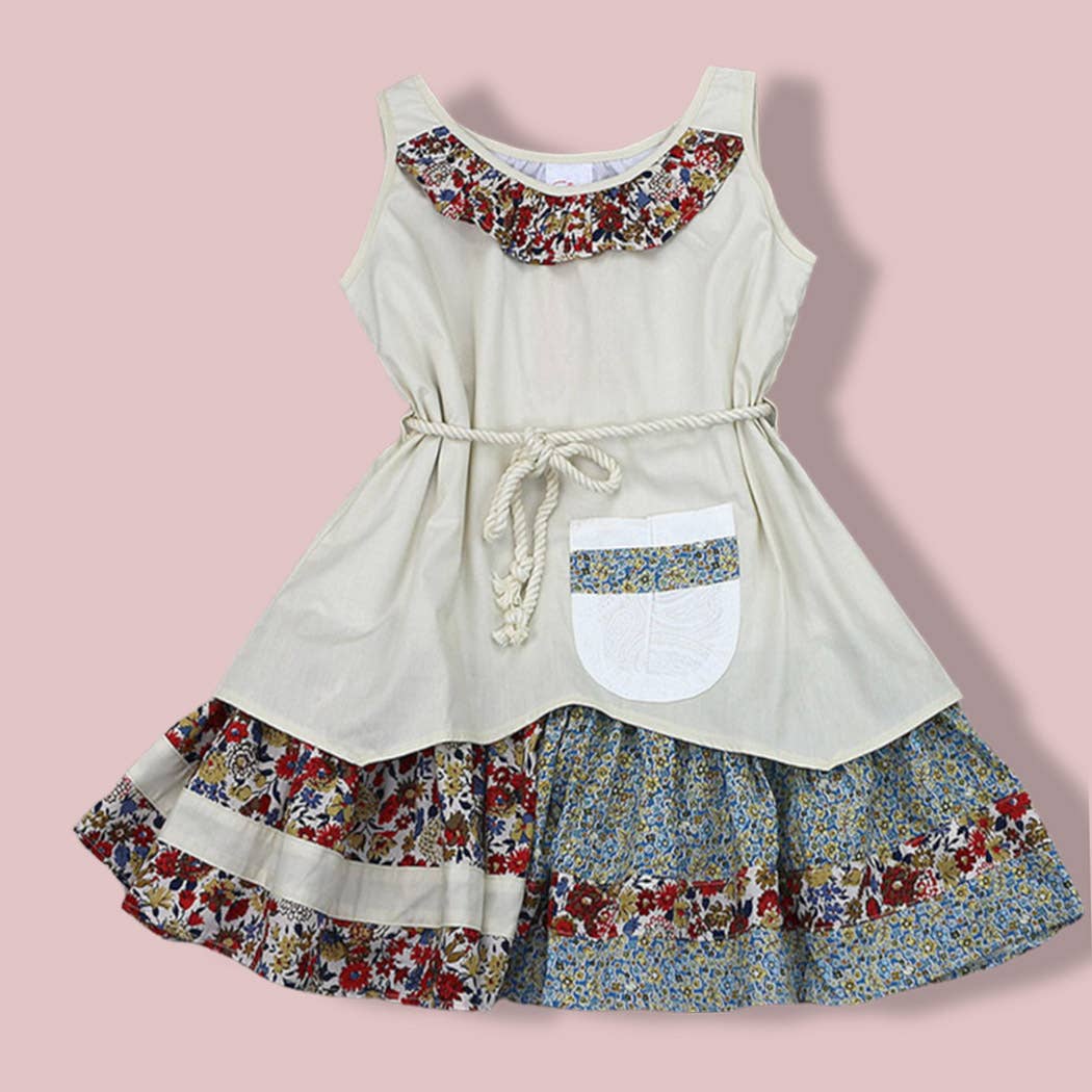 SISSYMINI – wholesale Dress – Kids – Toddlers & Girls Boho Patchwork-Layers Dress | 878-SS3610