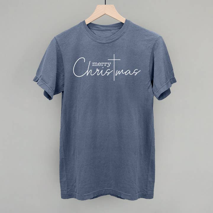 Ivy + Cloth - Wholesale Screen Printed T-Shirt - Women's - Merry Christmas Cross1